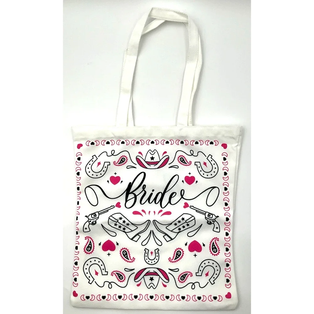 Bride Party Gift Set Bridesmaid Tote Bags Set of 6 Bachelorette Party Favors NEW